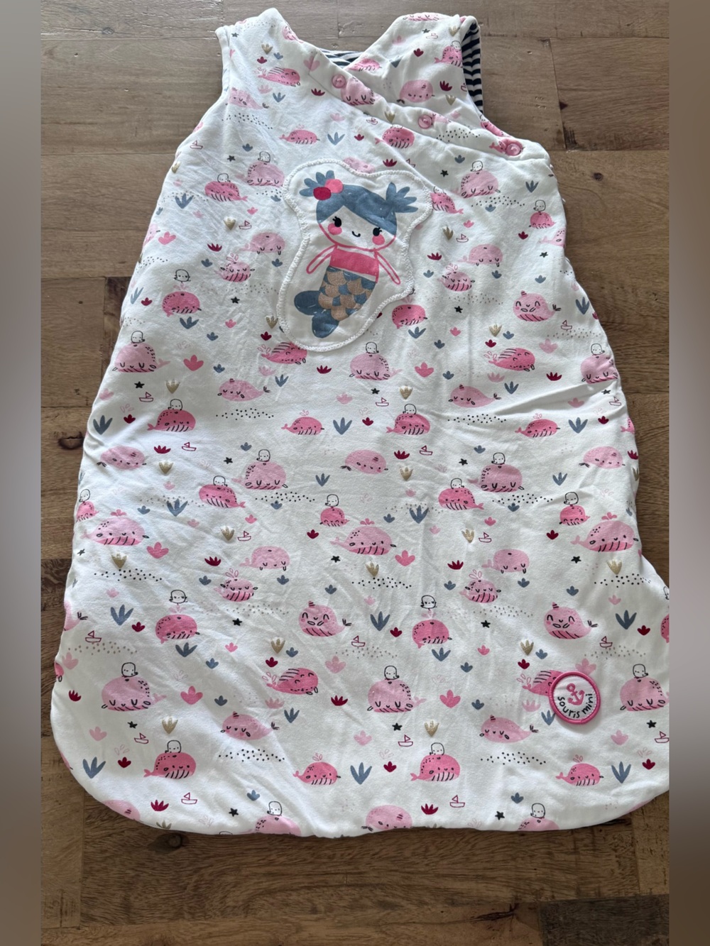 Souris Mini Sleeveless Mermaid Print Baby Sleeping sack Bag